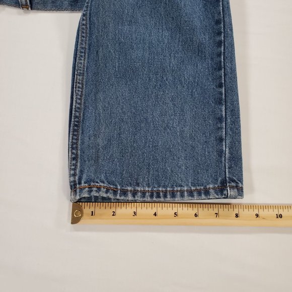 Levis 505 Jeans Mens 38x34 Heavy Blue Denim Regular Fit Straight Leg Classic - Picture 15 of 16